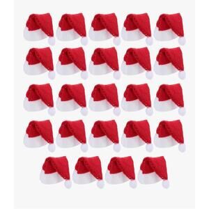Mini Santa Claus Hats Lollipop Covers, 24 Pieces Mini Candy Hats 2. 95x1. 18inch